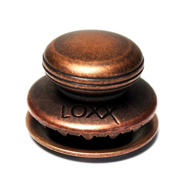 LOXX  -  edler Taschen-Verschluß  -  Alt-Kupfer - glatter Knopf