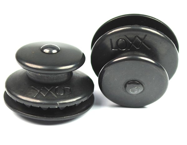 LOXX  -  edler Taschen-Verschluß  -  verchromt schwarz KnubbelKnopf