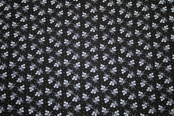 Westfalenstoff – Druckstoff schwarz weiß Blumen