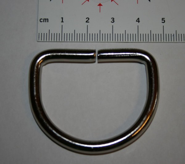 D-Ring Halbring  40 mm silberfarben