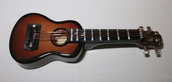 Miniatur  /  Gitarre   dunkel,  6 cm