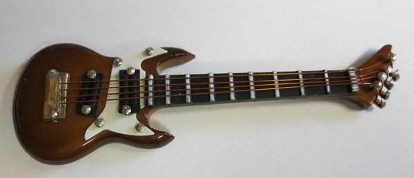 Miniatur  /  E-Gitarre,  schokoladen-braun,  8 cm
