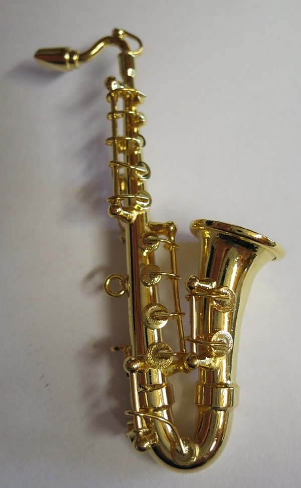Miniatur  /  Saxophon goldfarben  Messing