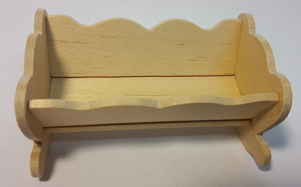 Miniatur  /  Wiege  -  Holz  -  gebogter Rand